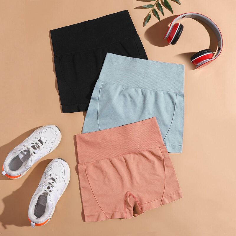 

3pcs Wide Band Waist Sports Shorts, Multicolor