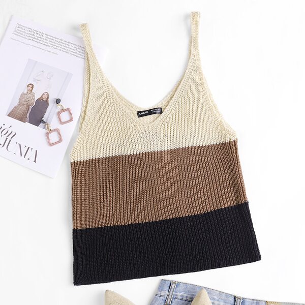 

Color Block Rib Knit Top, Multicolor