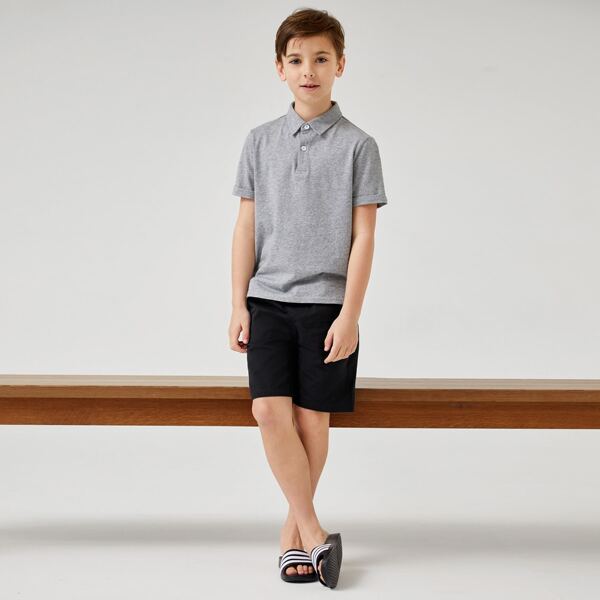 

Boys Cuffed Polo Shirt & Shorts Set, Multicolor