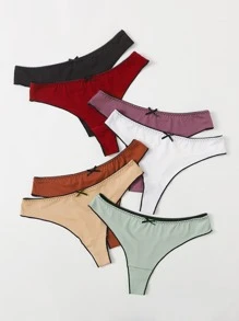 Conjunto De 7 Bragas Acanaladas Para Tallas Grandes - Multicolor - Ver 5