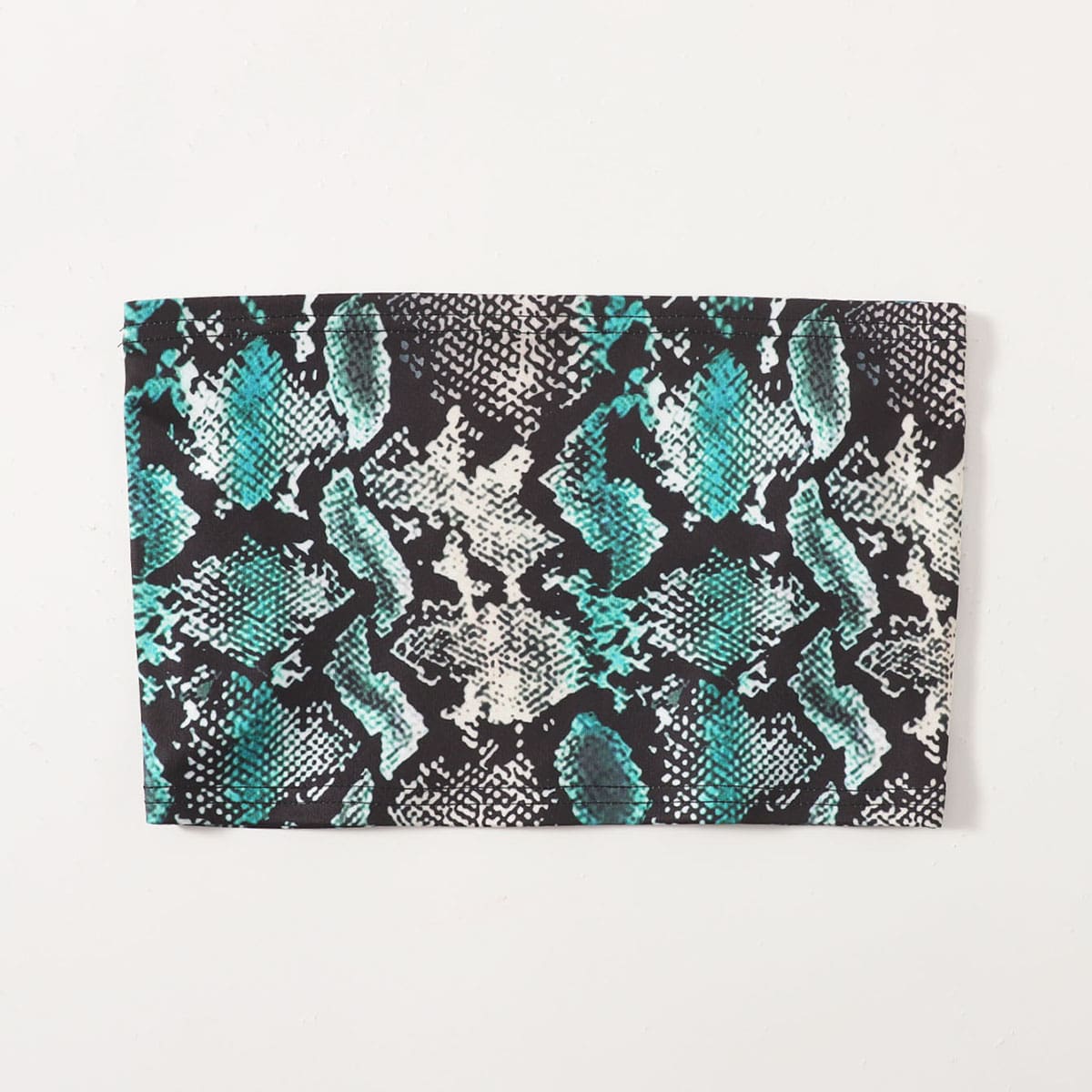 

Snakeskin Print Crop Tube Top, Multicolor