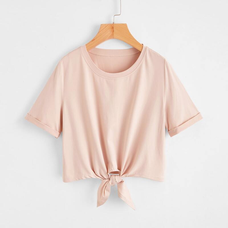 

Solid Knot Tee, Baby pink