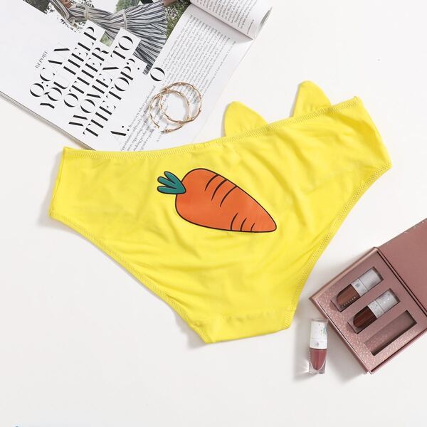

Plus Carrot Print Panty, Yellow