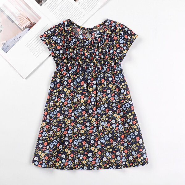 

Toddler Girls Ditsy Floral Shirred Smock Dress, Multicolor