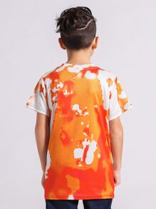 Boys Graffiti Print Short Sleeve Tee - Orange - View 2