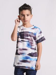 Boys Graffiti Print Short Sleeve Tee - Multicolor - View 1