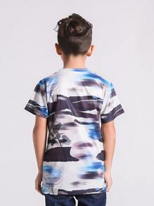Boys Graffiti Print Short Sleeve Tee - Multicolor - View 2