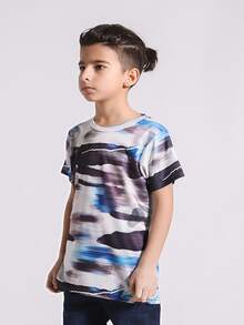 Boys Graffiti Print Short Sleeve Tee - Multicolor - View 3