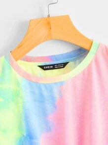 Muchica Áo thun Thắt nút Cà vạt nhuộm Giải trí - Nhiều màu - Xem 4