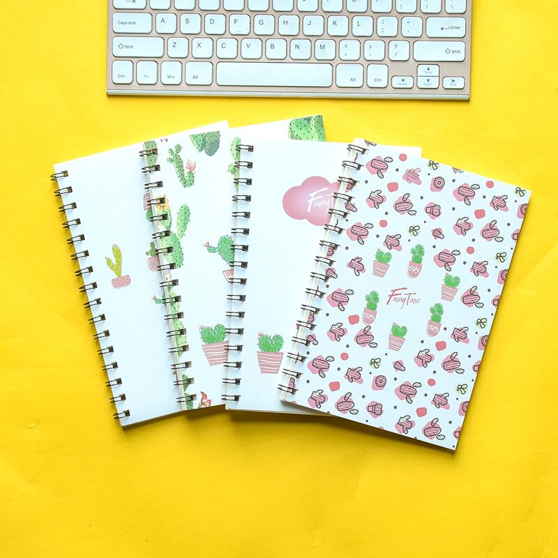 

1pc Cactus Print Cover Random Spiral Notebook, Multicolor
