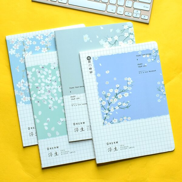 

1pc Flower Print Cover Random Notebook, Multicolor