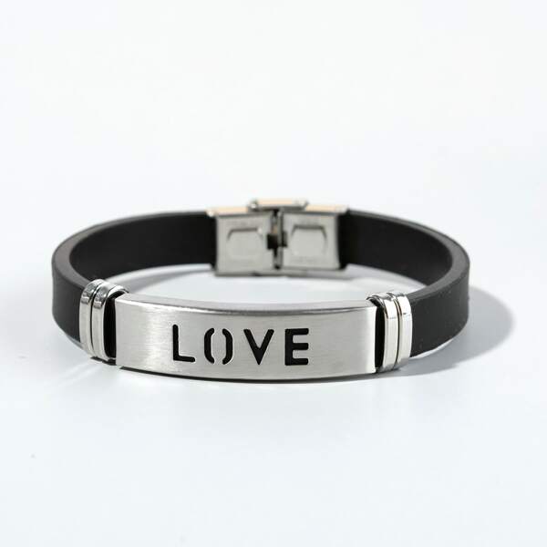 

Men Letter Detail Bracelet, Multicolor