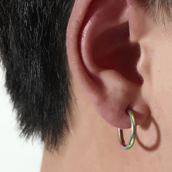 

1pc Men Minimalist Earring, Multicolor