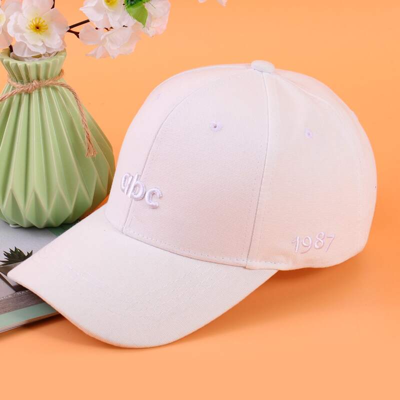 

Letter Embroidery Baseball Cap, White