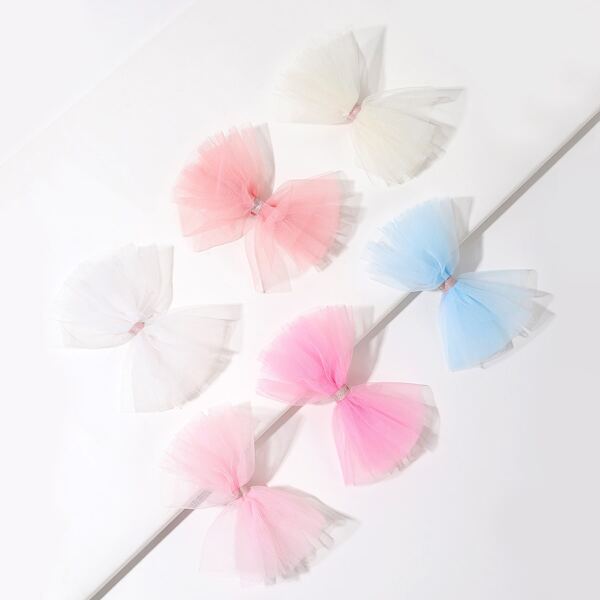 

6pcs Girls Bow Hair Clip, Multicolor