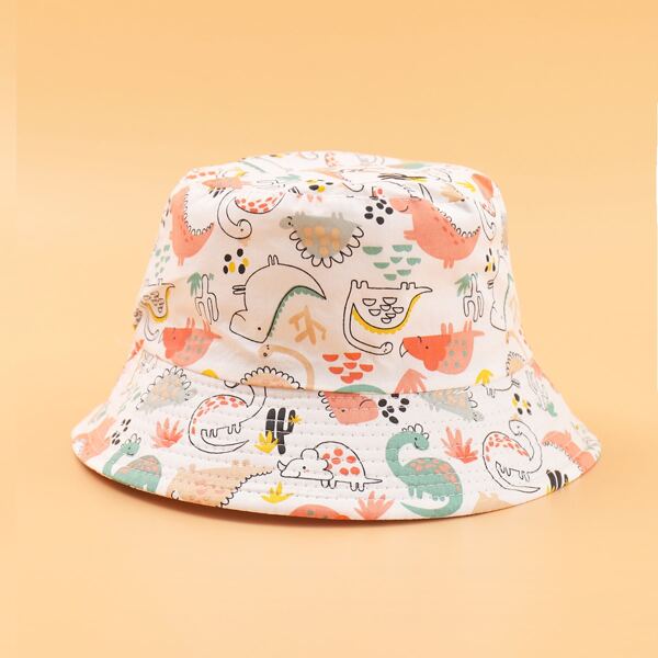 

Baby Cartoon Dinosaur Graphic Bucket Hat, Multicolor