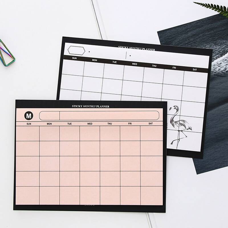 

1pc Monthly Plan Random Memo Pad, Multicolor