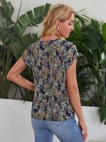 SHEIN LUNE 蝙蝠袖花卉上衣 - 彩色 - 查看 2