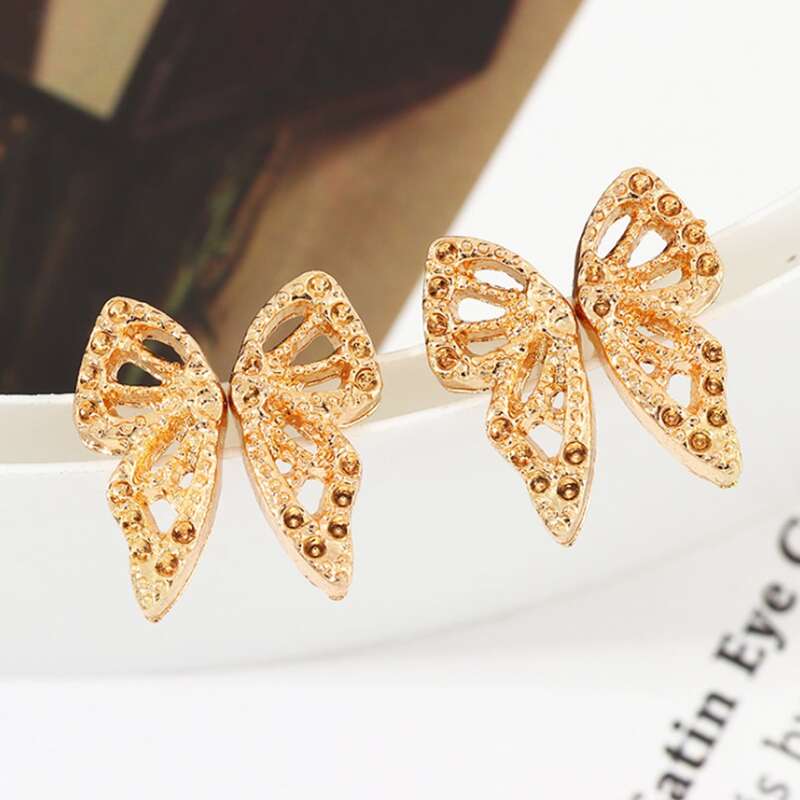 

4pcs Butterfly Stud Earrings, Gold