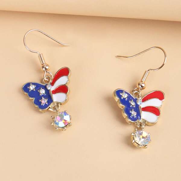 

Butterfly Drop Earrings, Multicolor