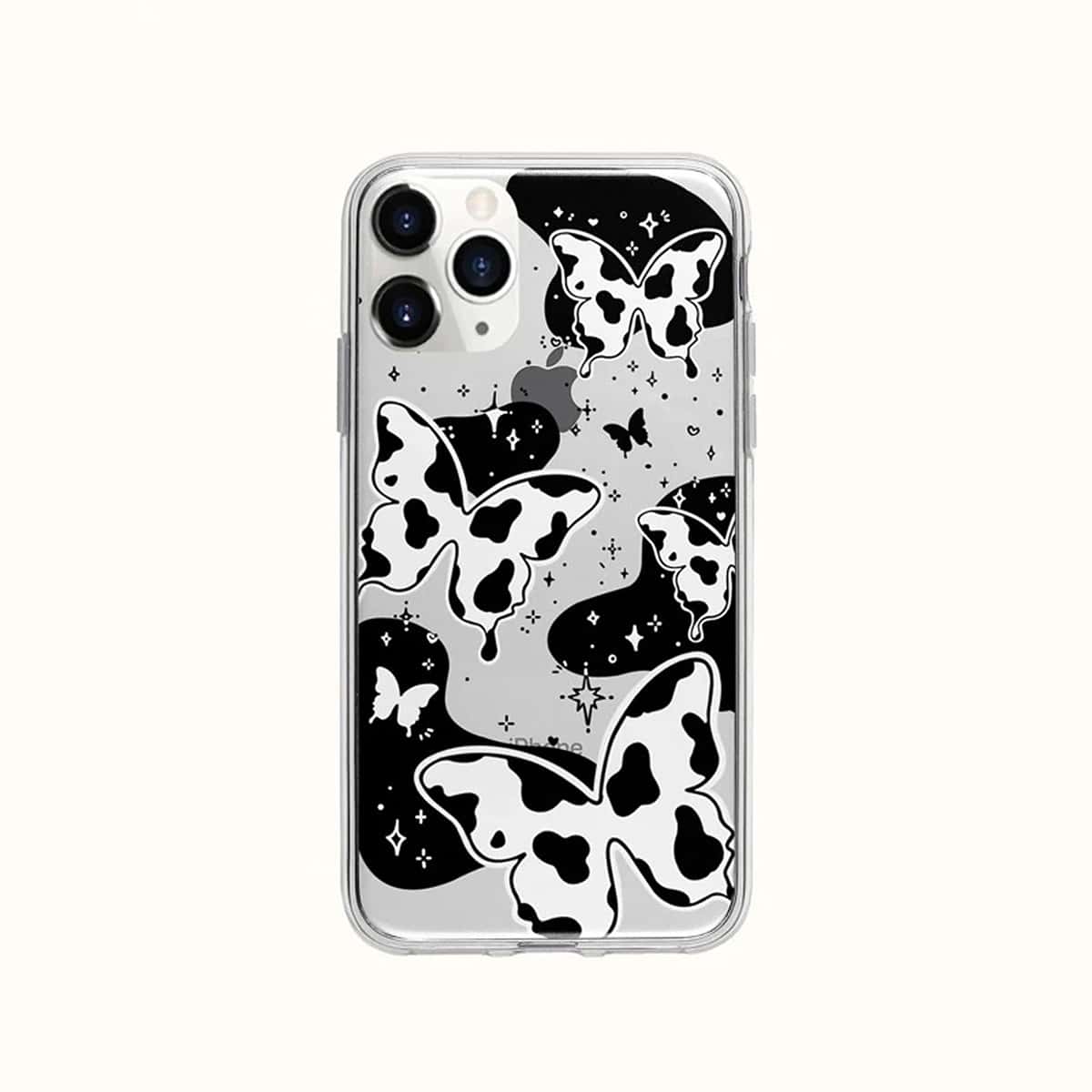 

Butterfly Pattern Phone Case, Black and white