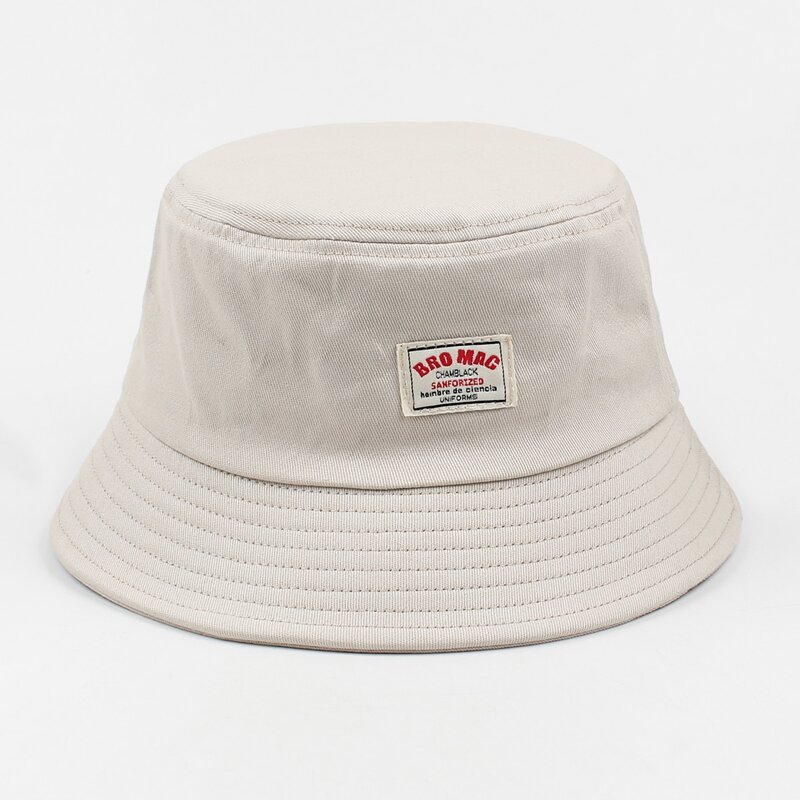 

Letter Patched Bucket Hat, Beige