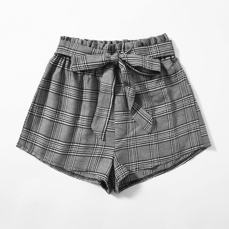 

Plaid Belted Shorts, Multicolor