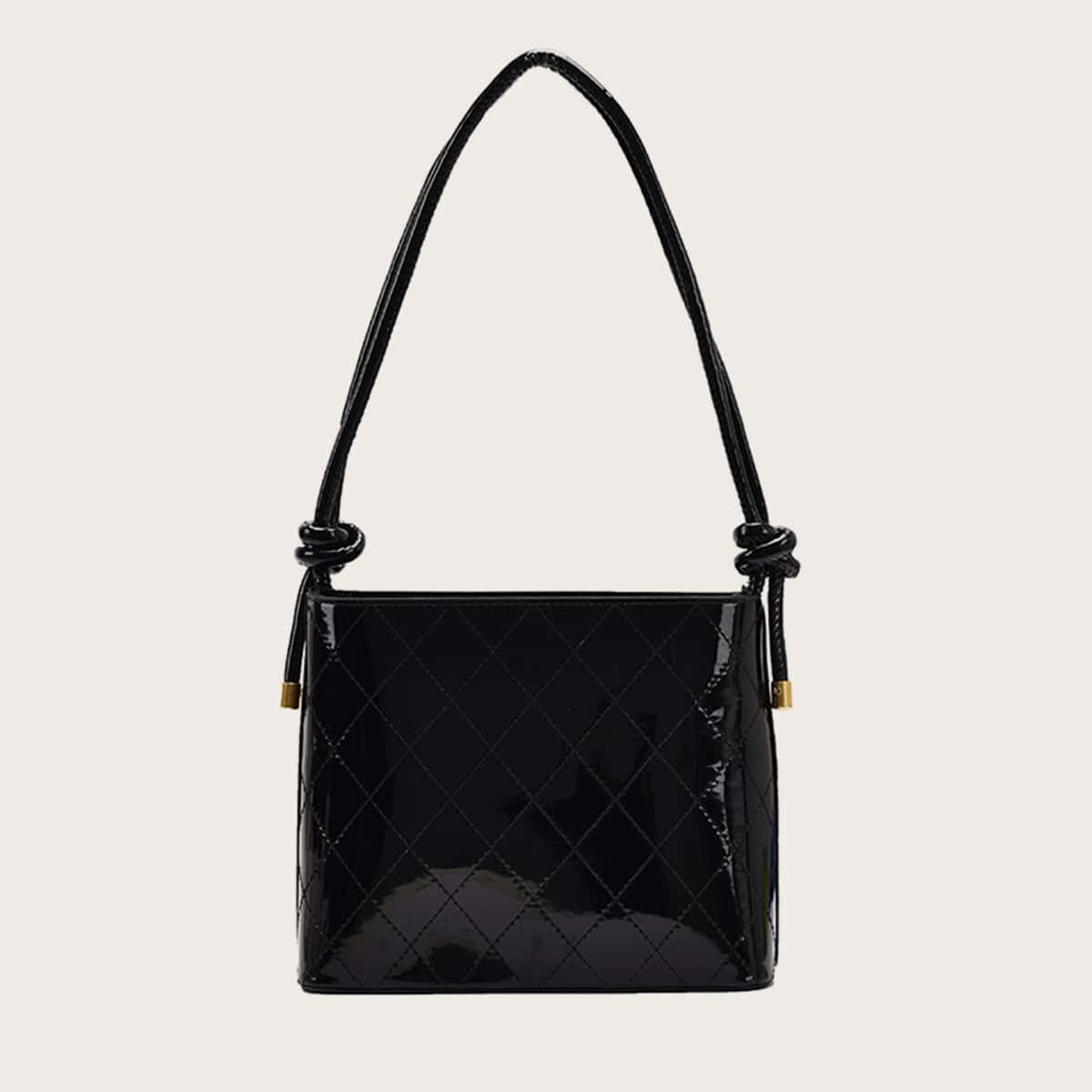 

Quilted Square Shoulder Bag, Black