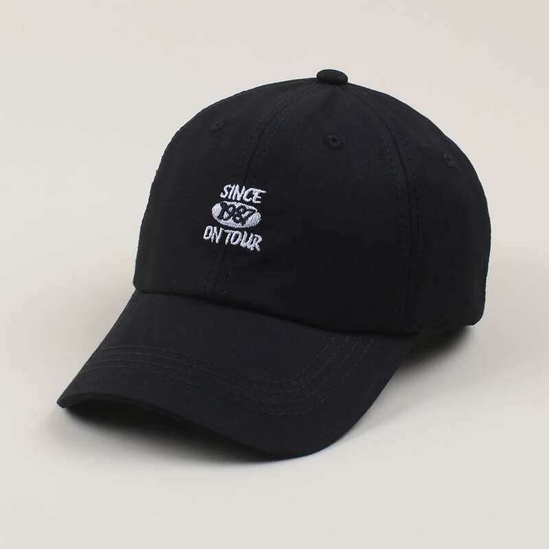 

Letter Embroidery Baseball Cap, Black