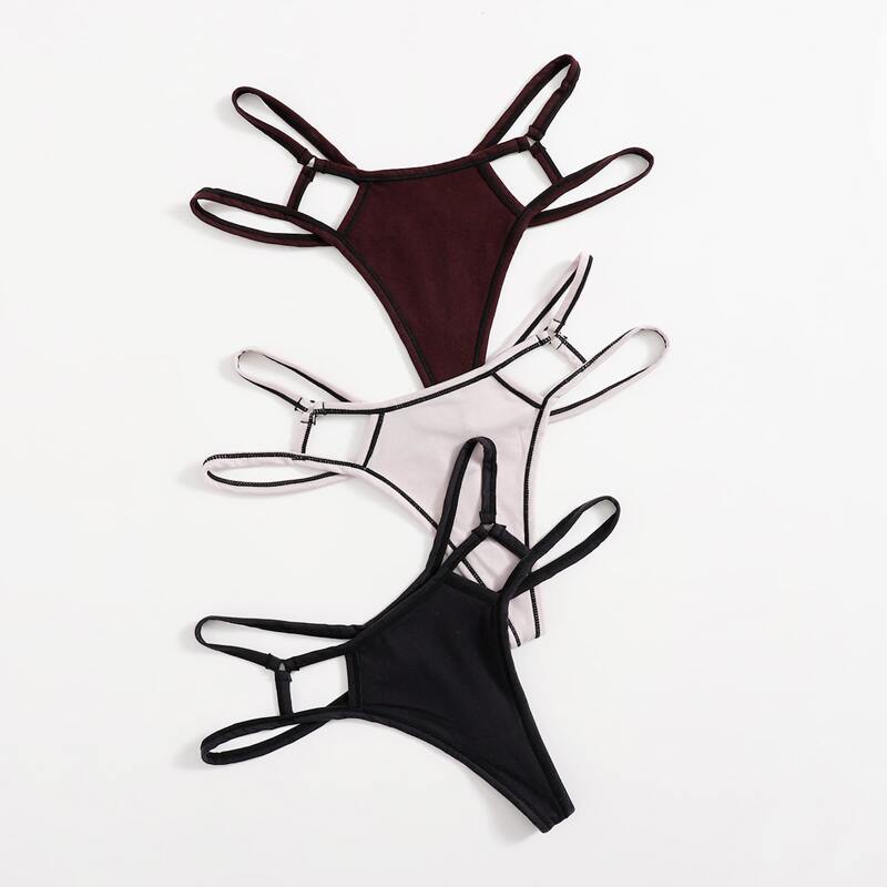 

3pack Cut Out Panty Set, Multicolor