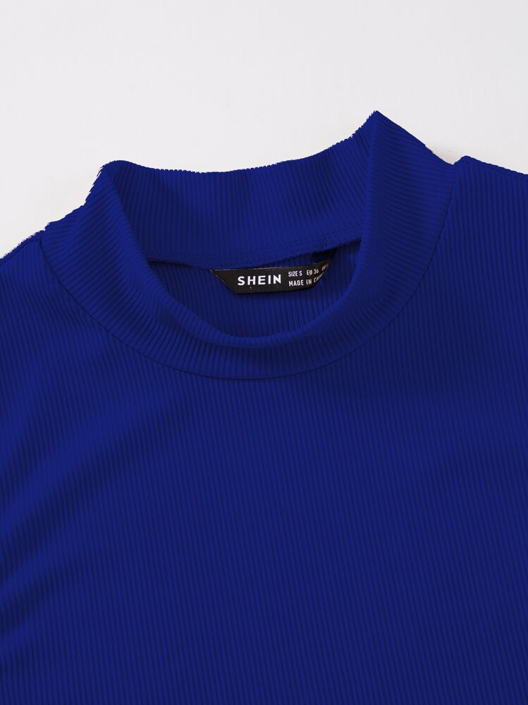 Chiquease Solid Rib-Knit Tank Top - Royal Blue - View 3