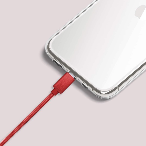 

2M Braided Data Cable For iPhone, Red