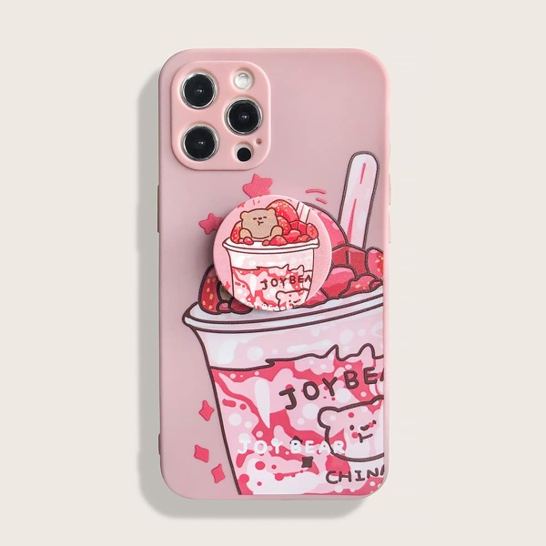 

Cartoon Bear Phone Case With Stand-Out Phone Grip, Multicolor