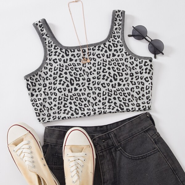 

All Over Print Crop Tank Top, Multicolor