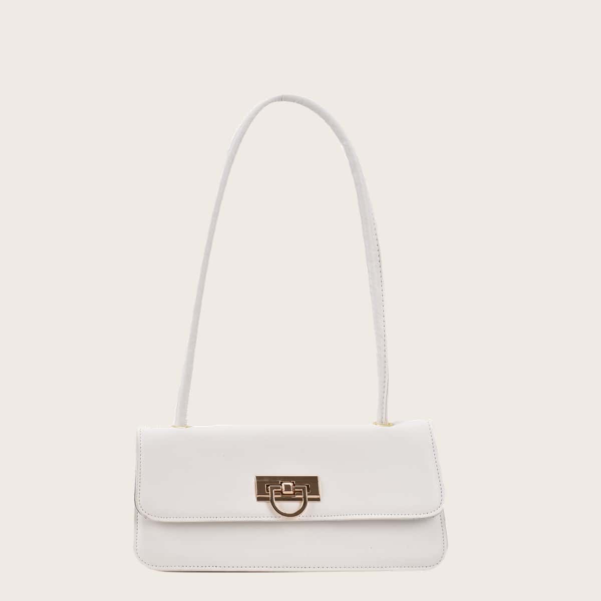 

Solid Baguette Bag, White