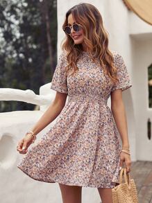 SHEIN Unity 小碎花圖案A型連衣裙 - 彩色 - 查看 1