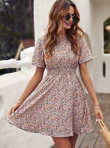 SHEIN Unity 小碎花圖案A型連衣裙 - 彩色 - 查看 4