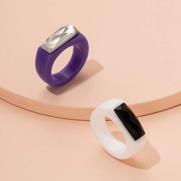 

2pcs Two Tone Ring, Multicolor