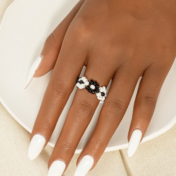 

Simple Beaded Ring, Multicolor