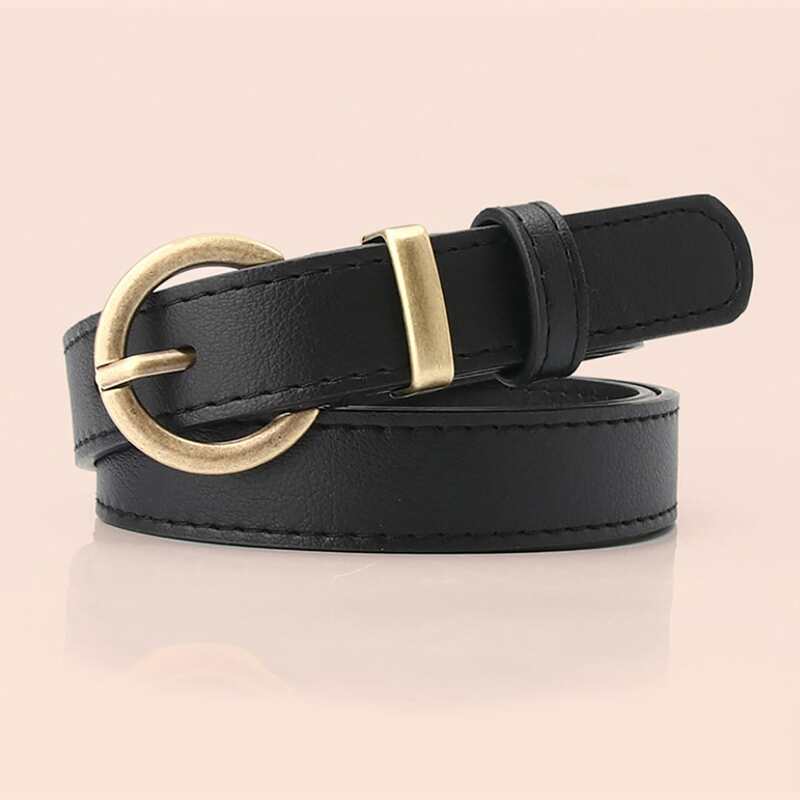 

Round Buckle Belt, Black