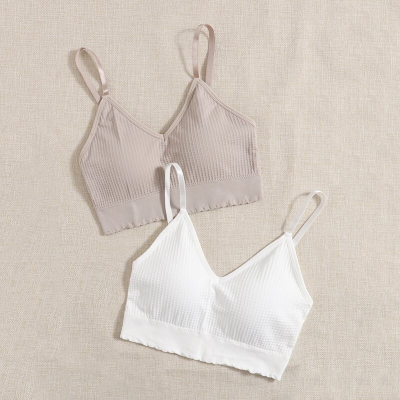 

2pack Textured Bralette Set, Multicolor