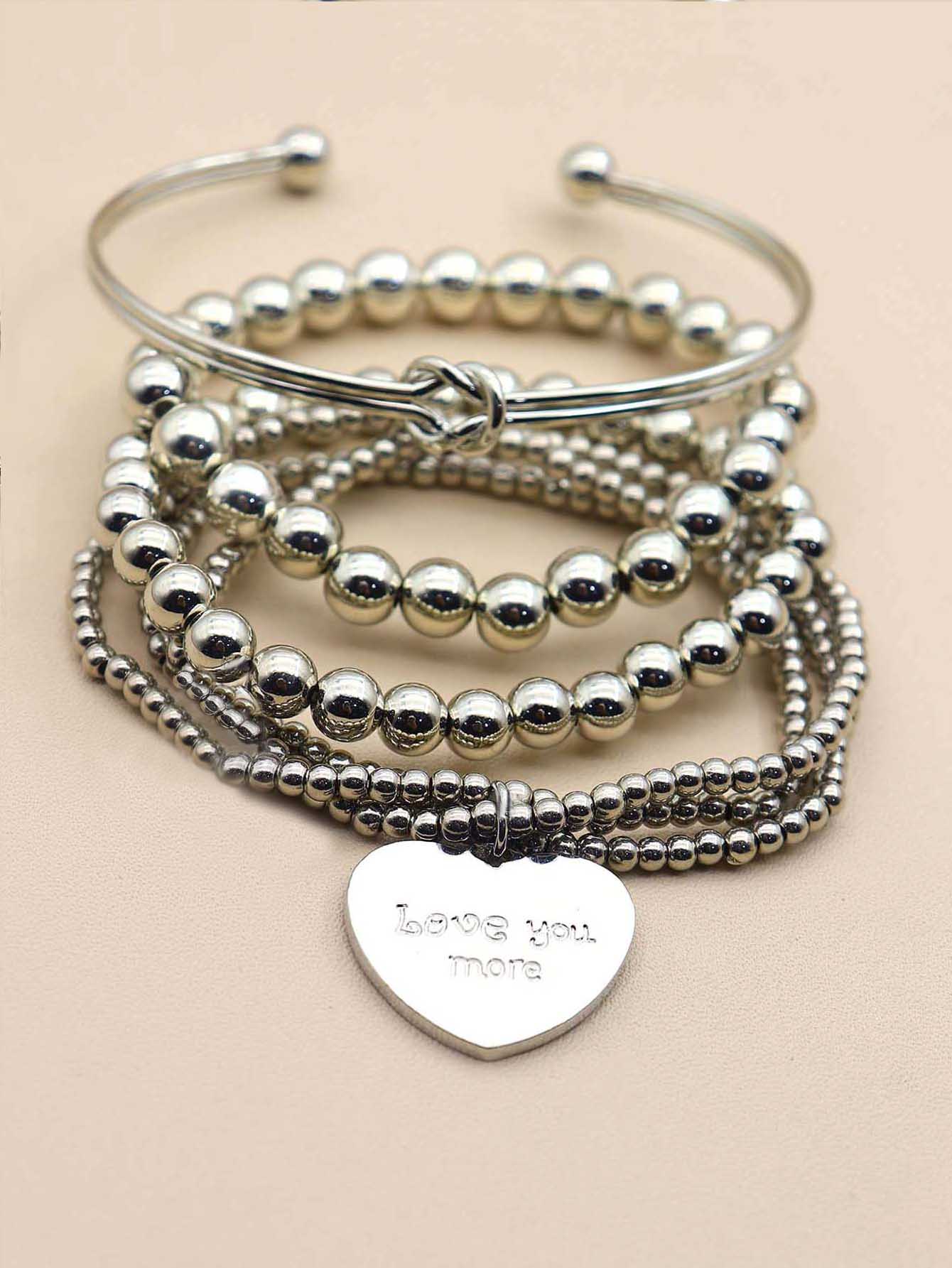 4pcs Heart Detail Bracelet Valentines