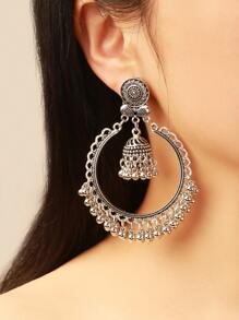 适合日常佩戴的复古女士耳环 - 銀色 - 查看 1