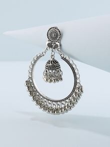 适合日常佩戴的复古女士耳环 - 銀色 - 查看 3