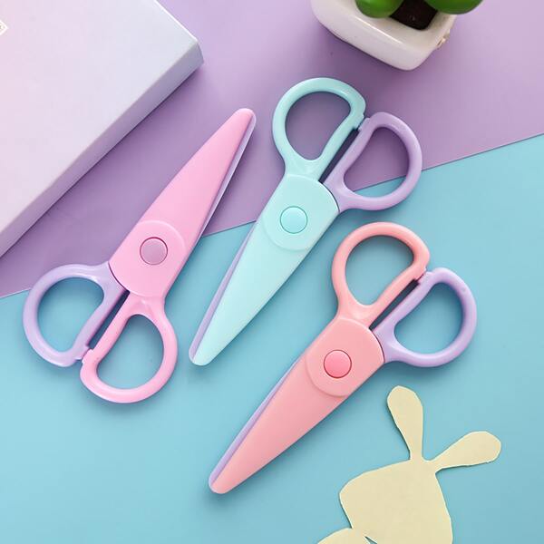 

1pc Random Color Block Art Scissors, Multicolor