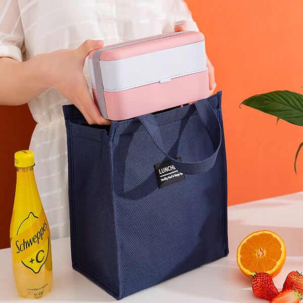 

1pc Portable Lunch Bag, Navy blue