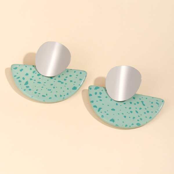 

Graphic Geometric Earrings, Silver