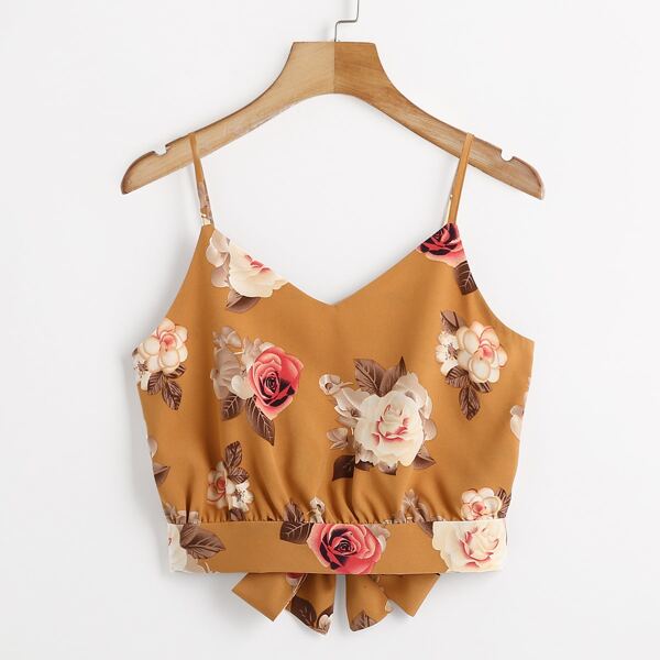 

Floral Tie Back Cami Top, Multicolor