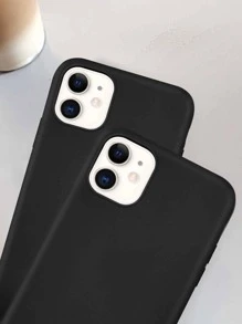 Silicone Phone Case Apple Basic Phone Cases Men Father's Day Plain Phone Case Compatible With IPhone 11,IPhone 13,IPhone 14 Pro Max - Black - View 3