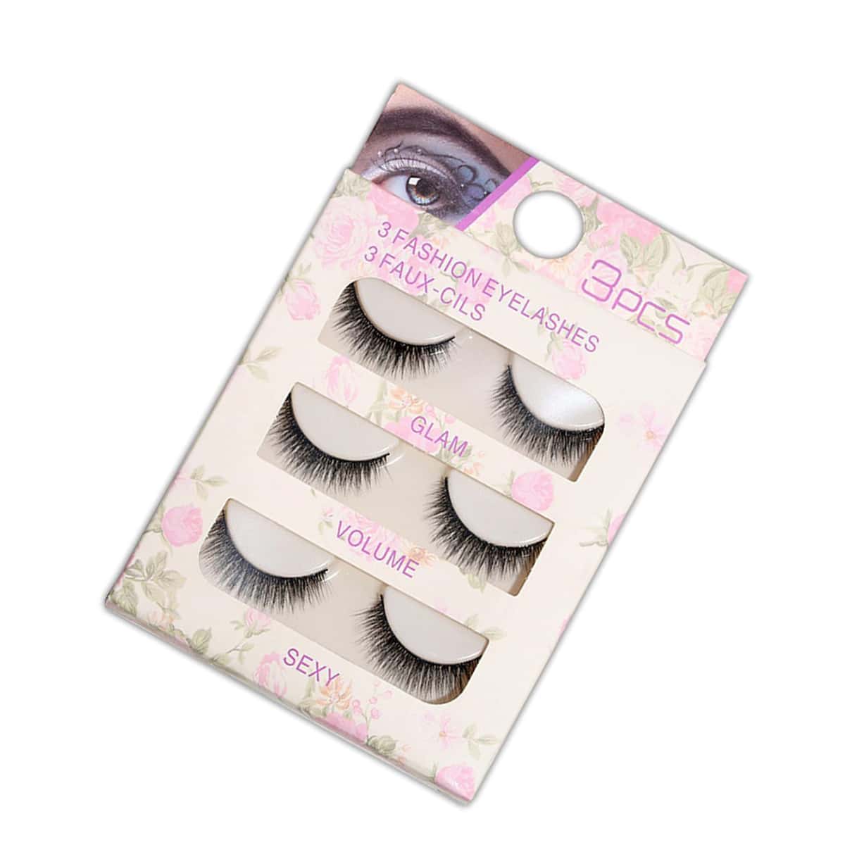 

3pairs Volume Eyelashes, Black